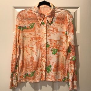 Vintage Button Down Shirt - Skunks in Love ❤️